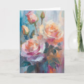 パステルバラモダン抽象芸術フローラアート カード (正面)