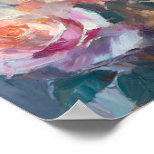 パステルバラモダン抽象芸術フローラアート ポスター (角)