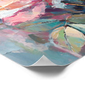 パステルバラモダン抽象芸術絵を描ズ ポスター (角)