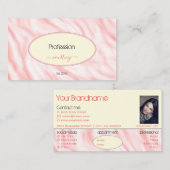 パステルバラ大理石ピーチラウンドフレームフォトまたはロゴ 名刺 (正面/裏面)