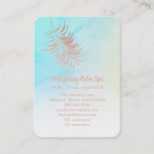 *~*パステルバラ金ゴールドパームリーフグラデーションターコイズ 名刺 (裏面)