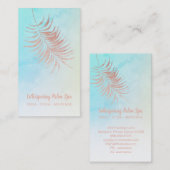 *~*パステルバラ金ゴールドパームリーフターコイズ 名刺 (正面/裏面)