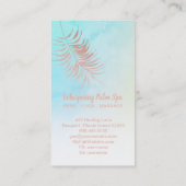 *~*パステルバラ金ゴールドパームリーフターコイズ 名刺 (裏面)