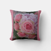 パステルバラ&アジサイ花装飾用クッション クッション (正面)