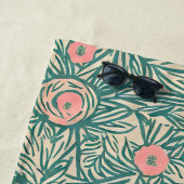 パステルバラ&ボタニカルグリーナリーパターン ビーチタオル (インサイチュ)