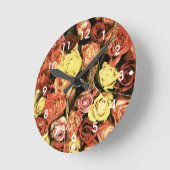 パステルバラ ラウンド壁時計 (傾斜)