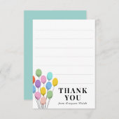 パステルバルーンの誕生日お礼カード サンキューカード (正面/裏面)