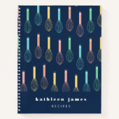パステルバルーンウィスクネイビーブルーレシピ ノートブック (正面)