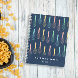 パステルバルーンウィスクネイビーブルーレシピ ノートブック
