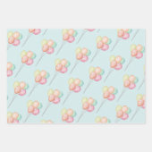 パステルバルーンブルーベビーシャワー ラッピングペーパーシート (正面)