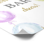 パステルバルーンベビーシャワーモモモモザバー標識 ポスター (角)