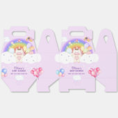 パステルバルーンユニコーンレインボーベビーシャワー フェイバーボックス (見開き)