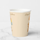 パステルバルーン付きテディベア紙カップ 紙コップ (右)