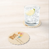 パステルバルーン付きテディベア紙コースター ペーパーコースター (インサイチュ)