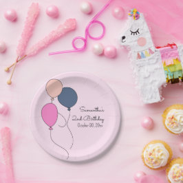 パステルバルーン子供の誕生日パーティープレート ペーパープレート