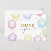 パステルバルーン男女兼用サンキューカード サンキューカード (正面/裏面)