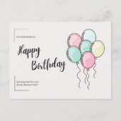 パステルバルーン ハッピー バースデー ポストカード (正面)