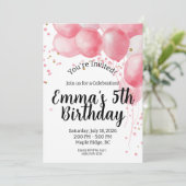 パステルバルーン 誕生日パーティー招待状 (スタンド正面)
