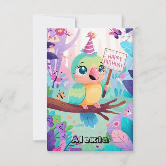 パステルパかわいらしロットデジタル誕生日 カード (正面)