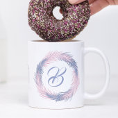 パステルパインリースモノグラムカスタム冬 コーヒーマグカップ