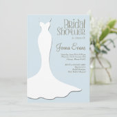 パステルパウダーブルーブライダルシャワーエレガントヴィンテージ 招待状 (スタンド正面)