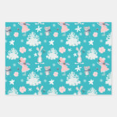 パステル🎄パステルクリスマスパターン、カスタム文字  ラッピングペーパーシート (正面)