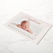 パステルパステルクロスワンフォトバプティスマバラ金ゴールド 箔招待状 (回転した状態)