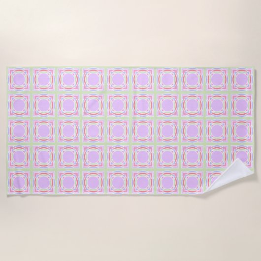 パステルパターンサマー ビーチタオル (正面)