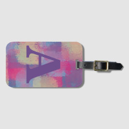 パステルパッチワークピンク&パープル抽象芸術 ラゲッジタグ