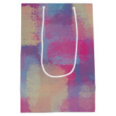 パステルパッチワーク抽象デザイン ミディアムペーパーバッグ (裏面)