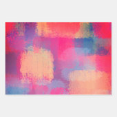 パステルパッチワーク抽象芸術ドリーミーアート3カラーウェイズ ラッピングペーパーシート (正面3)