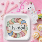 パステルパッチワーク秋秋の感謝 ペーパープレート (パーティー)