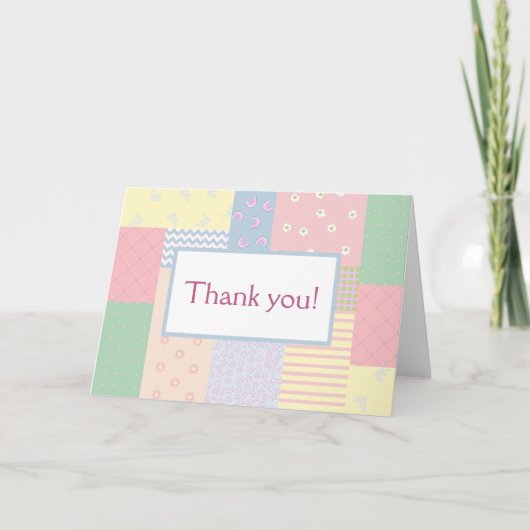 パステルパッチワーク サンキューカード (正面)