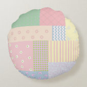 パステルパッチワーク ラウンドクッション (裏面)