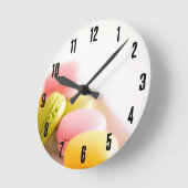 パステルパティシシェフマフランスのカロン ラウンド壁時計 (傾斜)