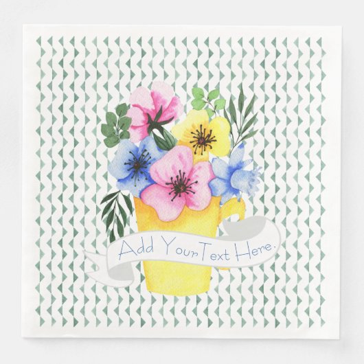 パステルパンジー付きイエローコンテナ (正面)