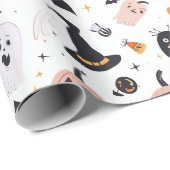 パステルパンプキンとハロウィンお洒落クリーチャー ラッピングペーパー (ロールコーナー)