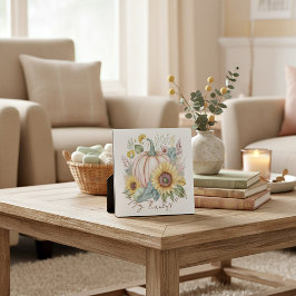 パステルパンプキンとボホフローラ カスタム フォトプラーク