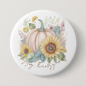 パステルパンプキンとボホフローラ カスタム 缶バッジ (正面)
