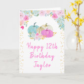 パステルパンプキンスフローラハッピーバースデー カード (黄色い花)