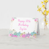 パステルパンプキンスフローラハッピーバースデー カード (黄色い花)