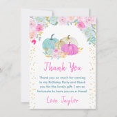 パステルパンプキンスフローラ誕生日パーティー サンキューカード (正面)
