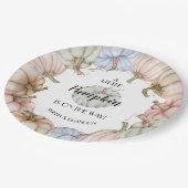 パステルパンプキンス男女兼用ベビーシャワー ペーパープレート (アングル)