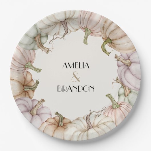 パステルパンプキンス秋 ペーパープレート (正面)