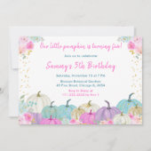 パステルパンプキンス紙吹雪誕生日パーティー 招待状 (正面)