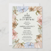 パステルパンプキンズグリーンベビーシャワー 招待状 (正面)