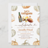 パステルパンプキンビール&フットボールカップルシャワー 招待状 (正面)