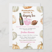 パステルパンプキンピンクガールおむつシャワー 招待状 (正面)