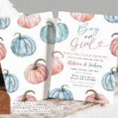 パステルパンプキンボーイまたは女の子の秋ジェンダーの表示 招待状