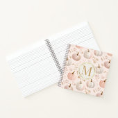 パステルパンプキンモノグラムパーソナライズされたイニシャルなし ノートブック (内部)